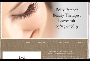 Pollpamper website for local beauty therapist Lowestoft Frontlineweb.biz Suffolk